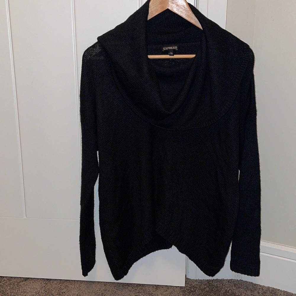 Black express cowl neck sweater in size XS/S